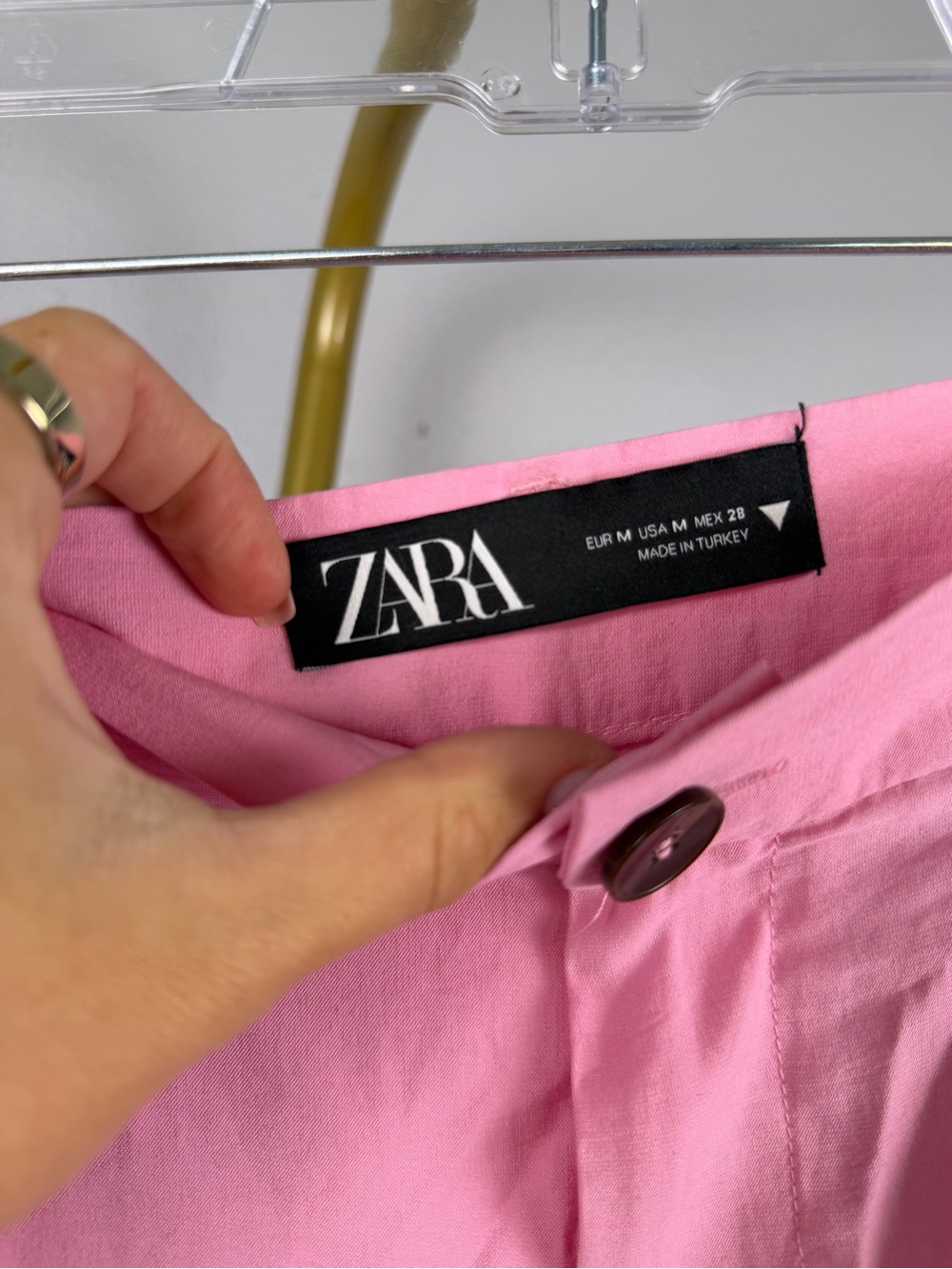 Zara Pink Modal High Rise Wide Leg Pleated Trousers Pants M - Picture 3 of 6